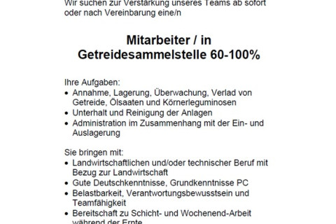 Inserat Mitarbeiter